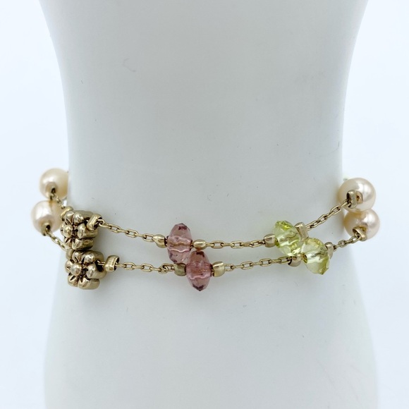 Premier Designs Madeline Flower Pink Crystal Gld P - Picture 4 of 9